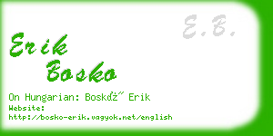 erik bosko business card